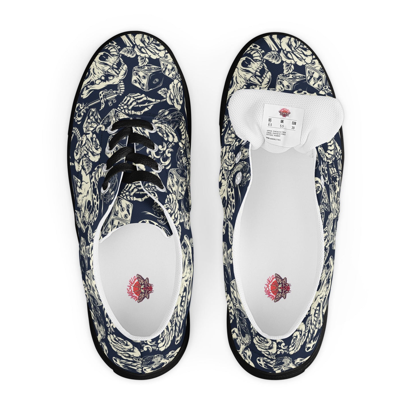 Afterlife in Monochrome - Women's Canvas Sneakers - canvas shoes - lace - up - sneakers - Numbskullz