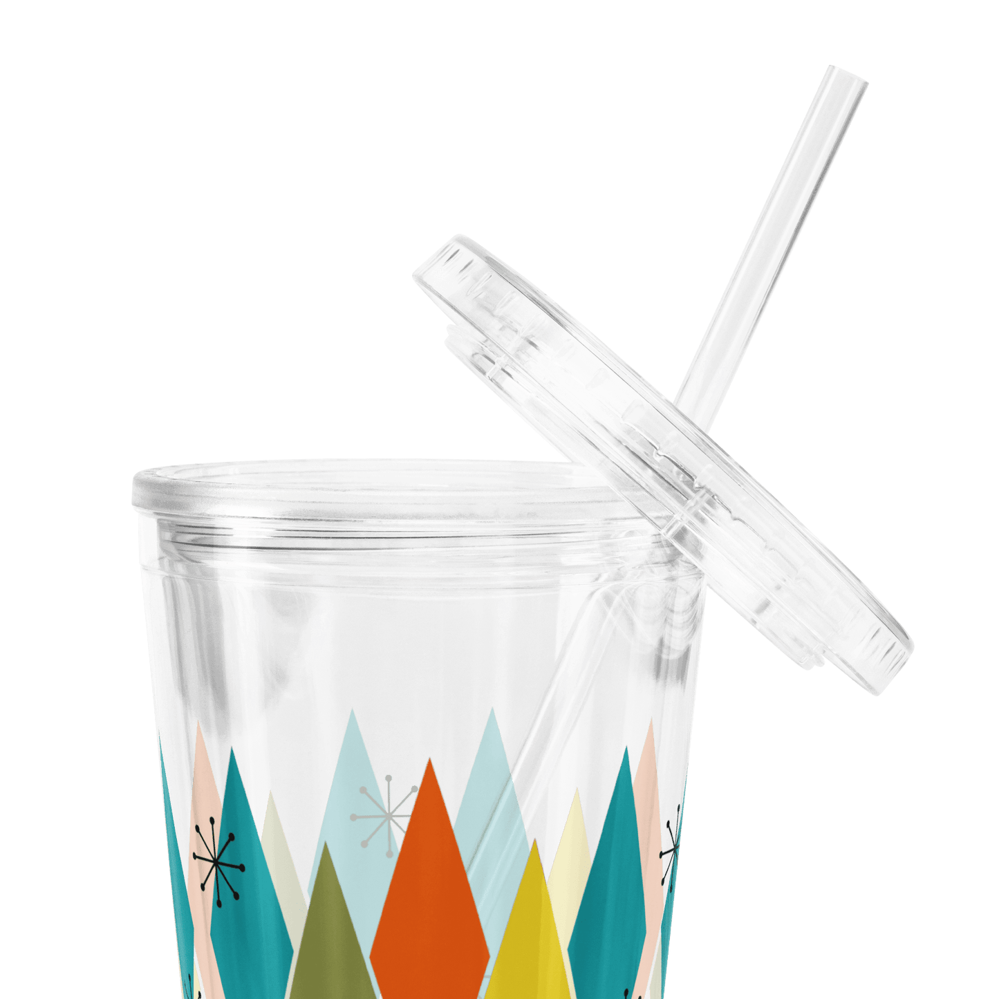 Argyle - Clear Insulated Tumbler w/Straw - clear insulated tumbler - cups - drinkware - Bad Horse