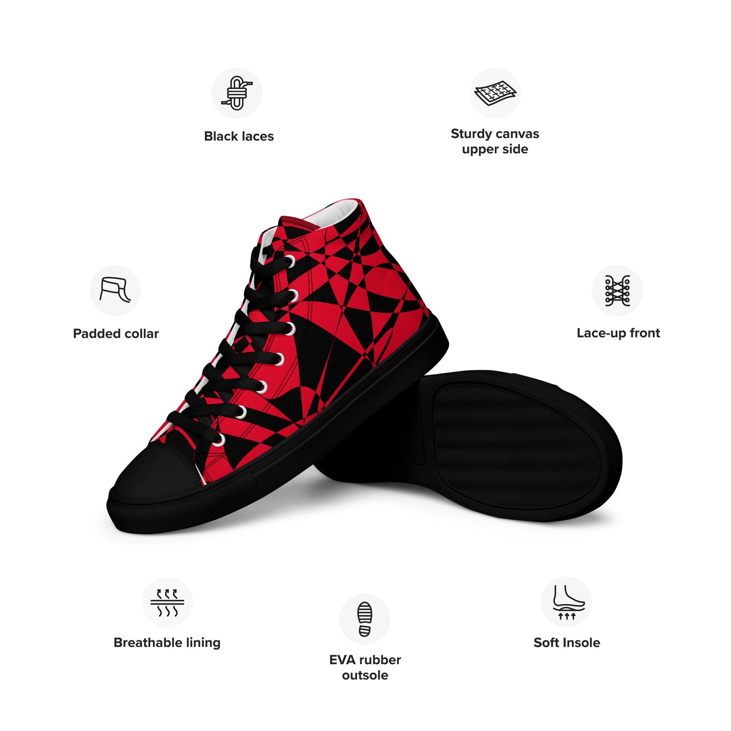 Geometry - Women's High Top Sneakers - canvas shoes - high - tops - sneakers - Numbskullz