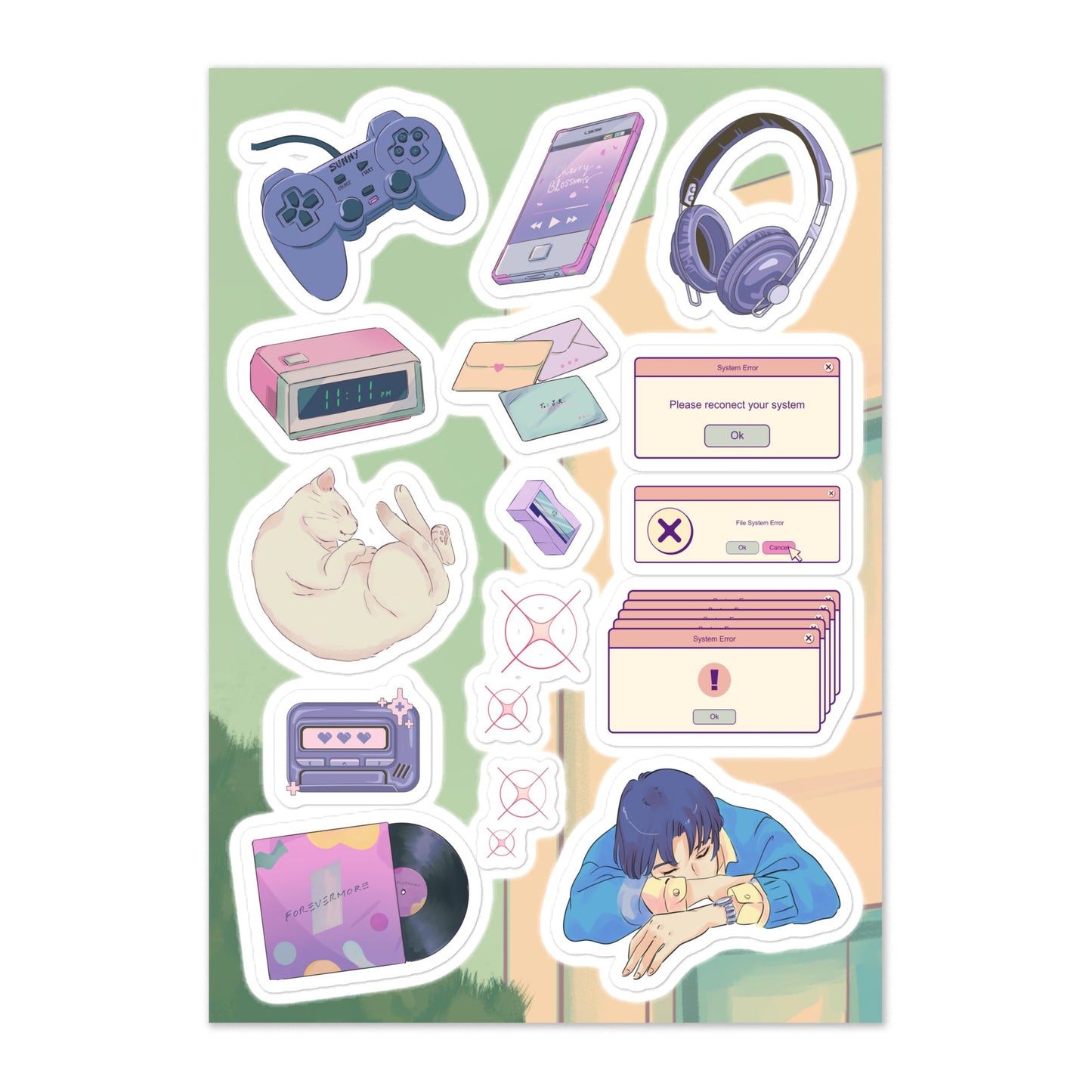 In My Room - Sticker sheet - stickersheet - kisscutstickers - sticker collections - Numbskullz