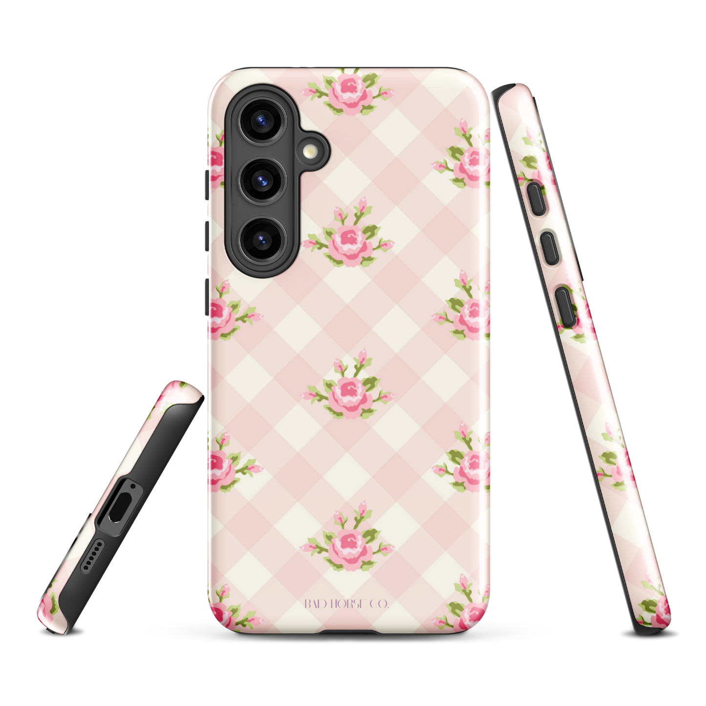 Pink Gingham Rose - Samsung® Tough Case - Coquette - phone accessories - phone case - BadHorse