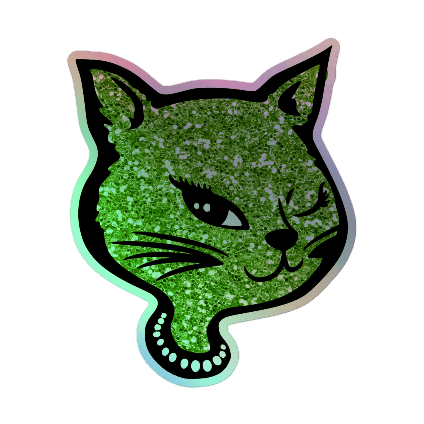 Y2K Cat - Holographic Sticker - holographicsticker - kisscutstickers - stickers - Numbskullz