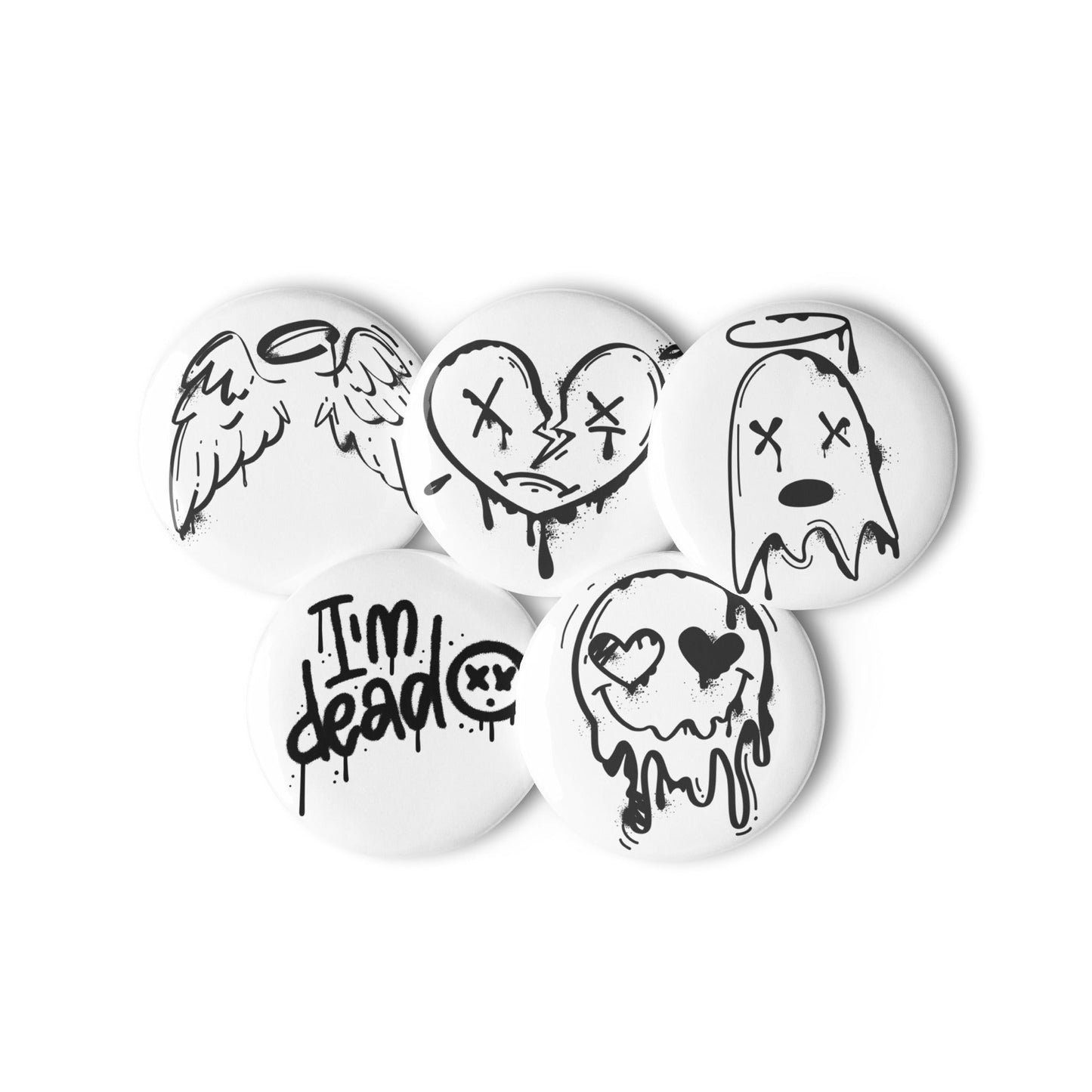 Afterlife - Set of 5 Pin Buttons - accessories - buttons - decorative pins - Numbskullz