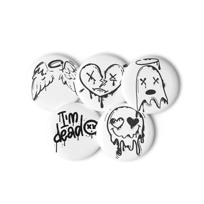 Afterlife - Set of 5 Pin Buttons - accessories - buttons - decorative pins - Numbskullz