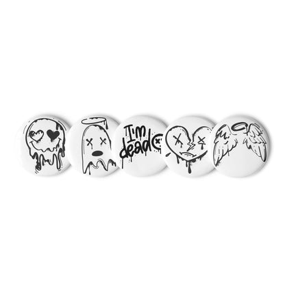 Afterlife - Set of 5 Pin Buttons - accessories - buttons - decorative pins - Numbskullz