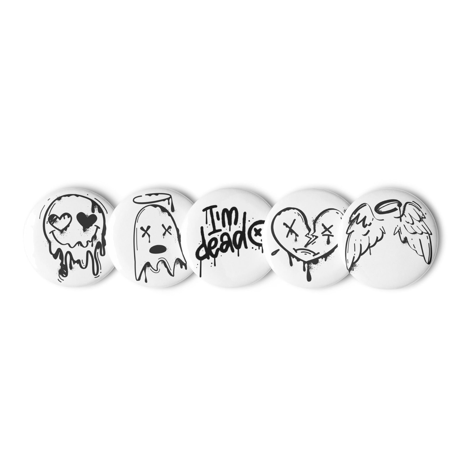 Afterlife - Set of 5 Pin Buttons - accessories - buttons - decorative pins - Numbskullz