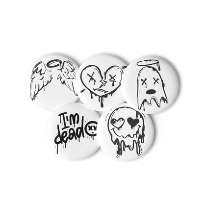 Afterlife - Set of 5 Pin Buttons - accessories - buttons - decorative pins - Numbskullz