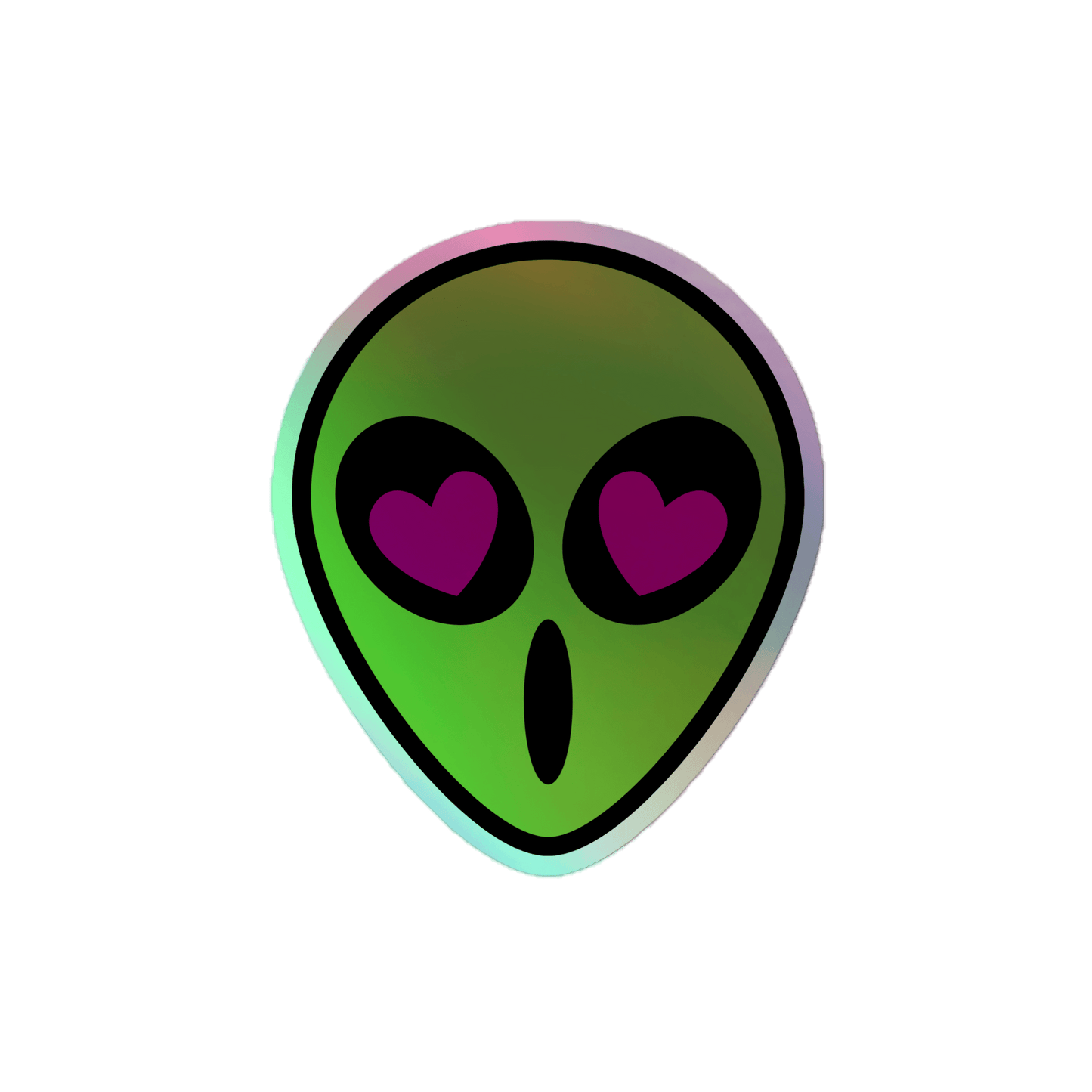 Alien Love - Holographic Sticker - holographicsticker - kisscutstickers - sticker collections - Numbskullz