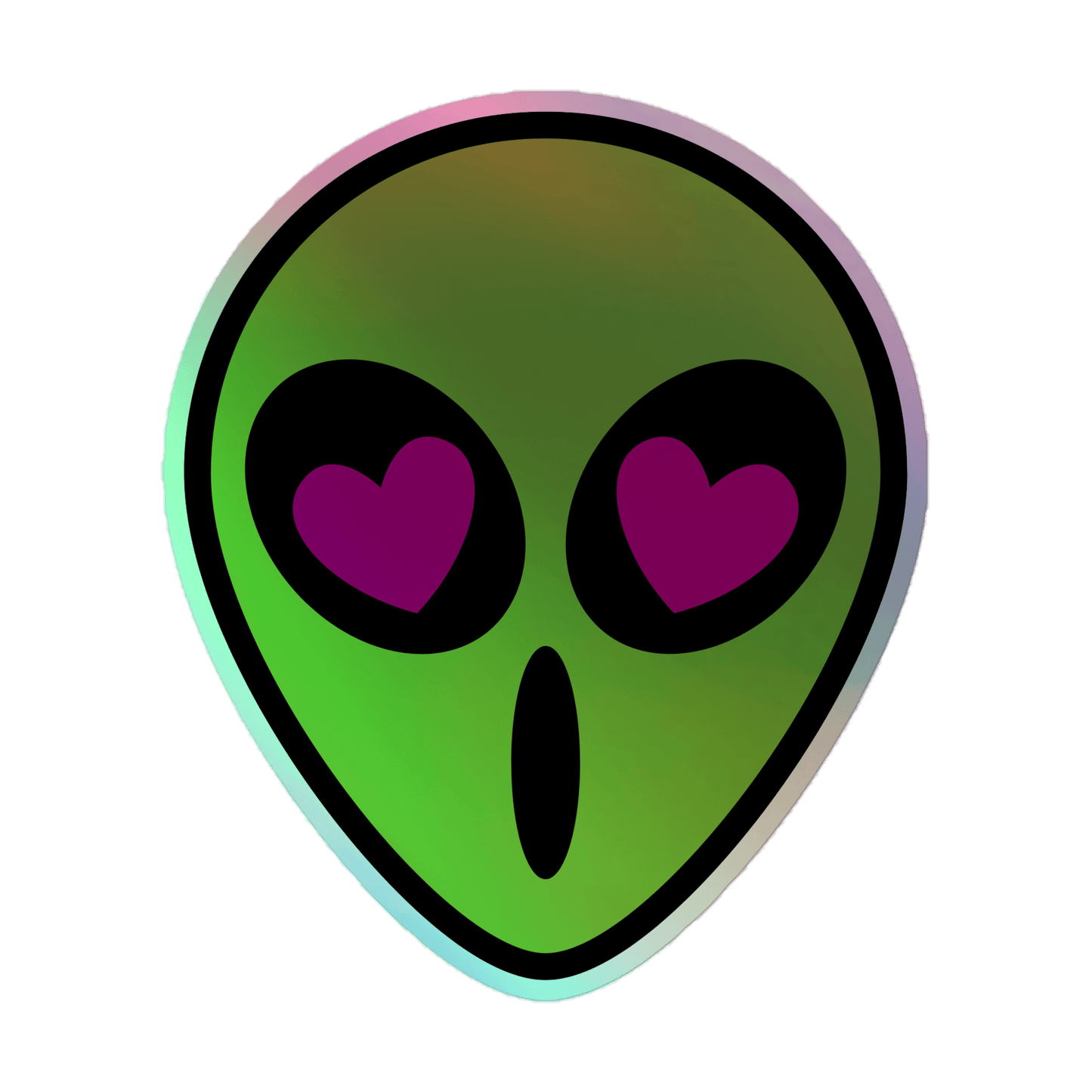 Alien Love - Holographic Sticker - holographicsticker - kisscutstickers - sticker collections - Numbskullz