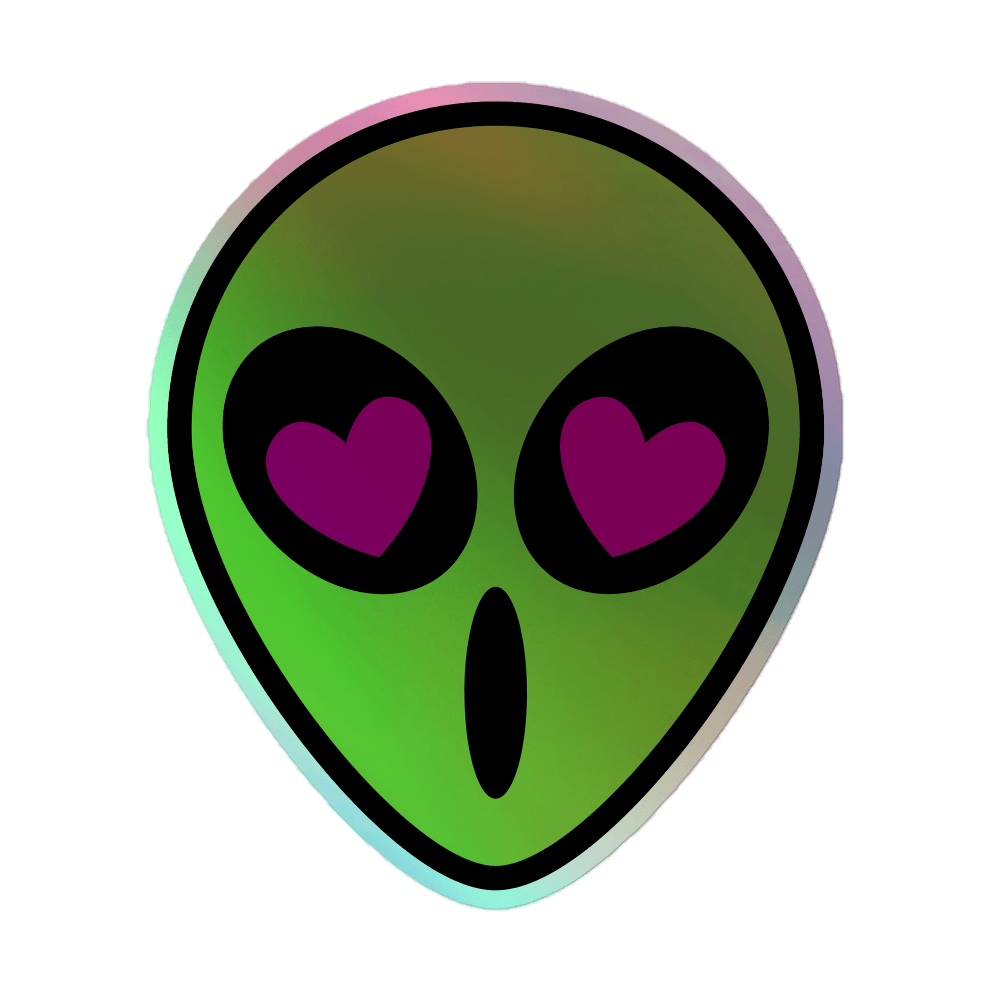Alien Love - Holographic Sticker - holographicsticker - kisscutstickers - sticker collections - Numbskullz