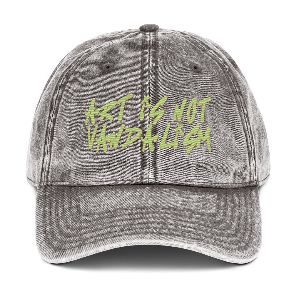 Art is not Vandalism - Vintage Cap - ballcap - baseball style hats - hats - Numbskullz