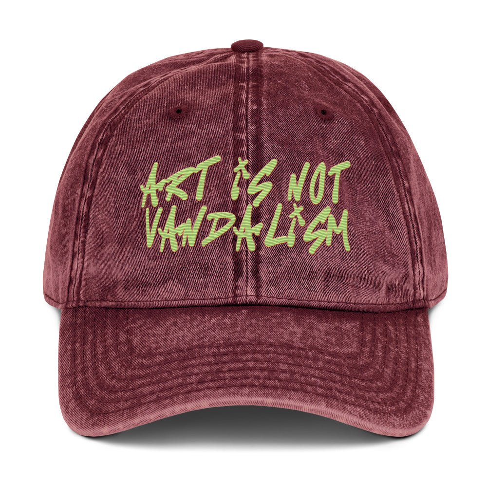 Art is not Vandalism - Vintage Cap - ballcap - baseball style hats - hats - Numbskullz