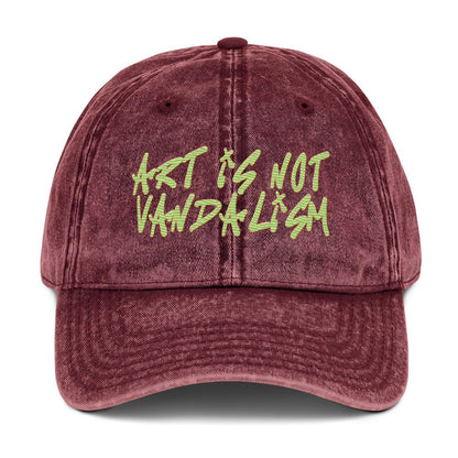 Art is not Vandalism - Vintage Cap - ballcap - baseball style hats - hats - Numbskullz