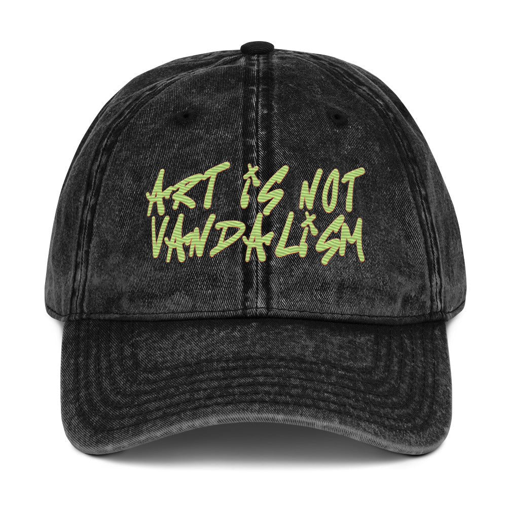 Art is not Vandalism - Vintage Cap - ballcap - baseball style hats - hats - Numbskullz