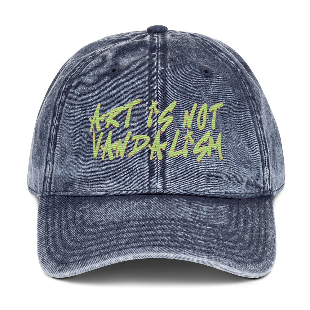 Art is not Vandalism - Vintage Cap - ballcap - baseball style hats - hats - Numbskullz