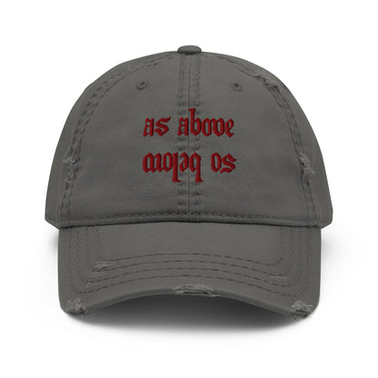As Above - Distressed Adjustable Ball Cap - ballcap - baseball style hats - hats - Numbskullz