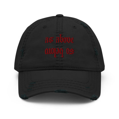 As Above - Distressed Adjustable Ball Cap - ballcap - baseball style hats - hats - Numbskullz