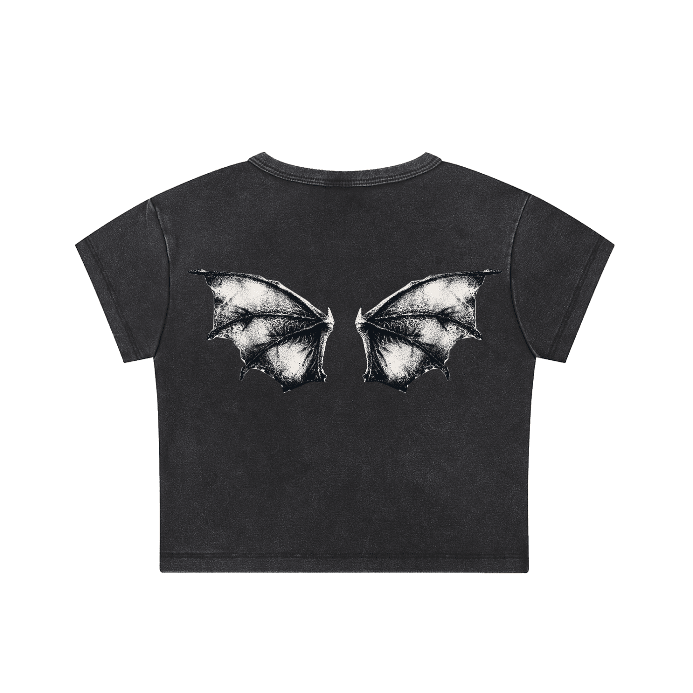 Bat Back - Crop Top - cropped - shirt - Short Sleeve - Numbskullz