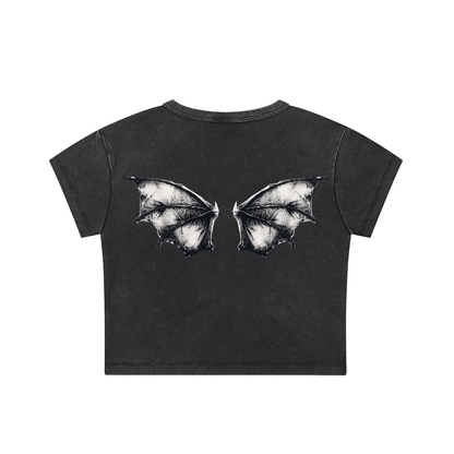 Bat Back - Crop Top - cropped - shirt - Short Sleeve - Numbskullz
