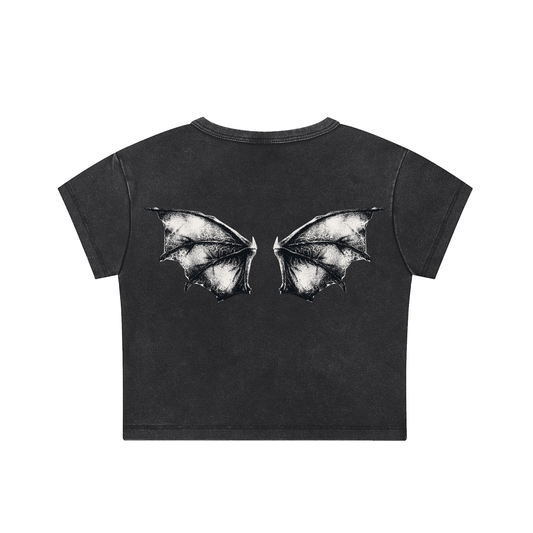 Bat Back - Crop Top - cropped - shirt - Short Sleeve - Numbskullz