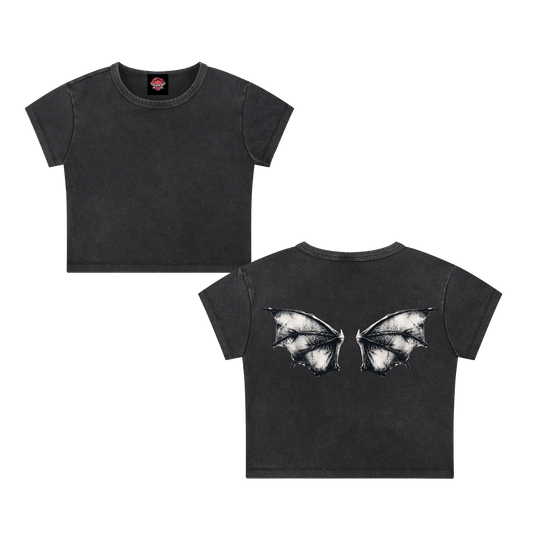Bat Back - Crop Top - cropped - shirt - Short Sleeve - Numbskullz