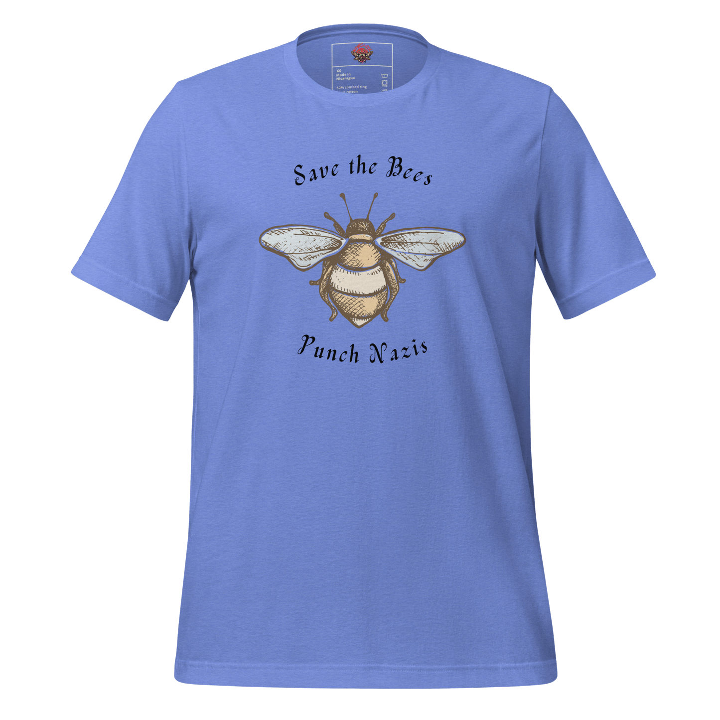 Bees: yay Nazis: boo - Unisex Cotton Tee - activism - political - shirt - Numbskullz