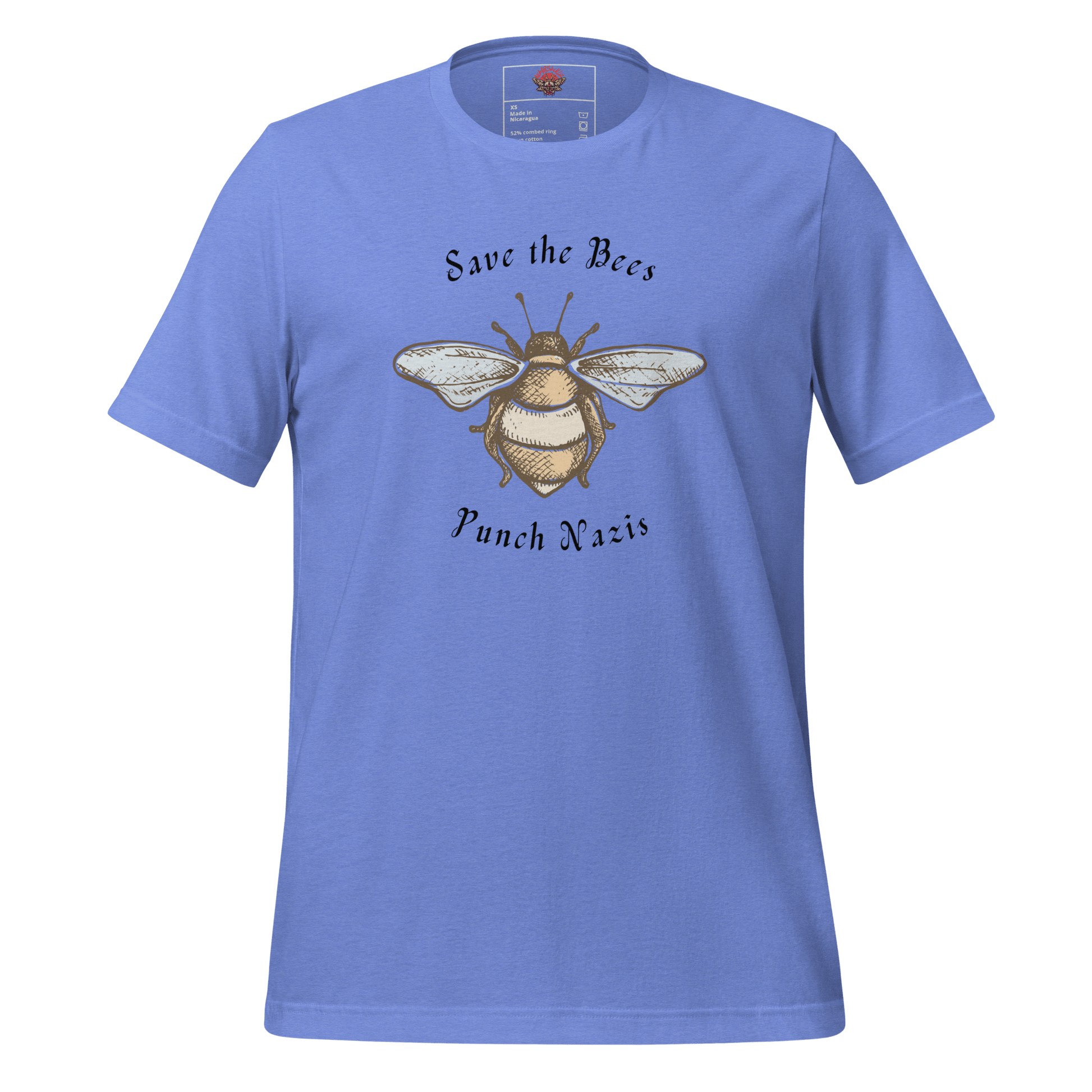 Bees: yay Nazis: boo - Unisex Cotton Tee - activism - political - shirt - Numbskullz