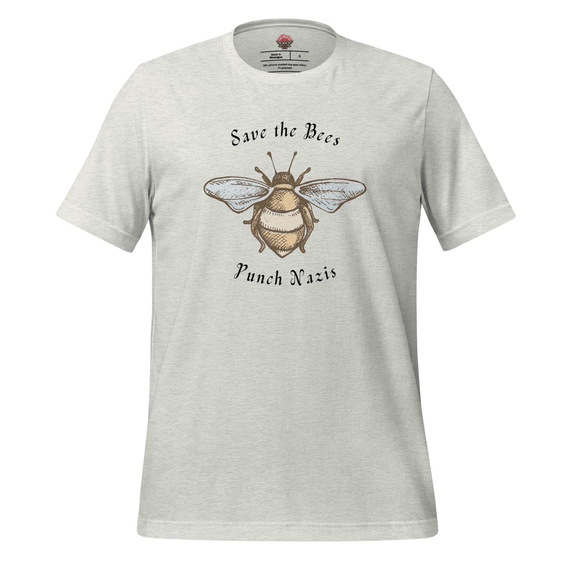 Bees: yay Nazis: boo - Unisex Cotton Tee - activism - political - shirt - Numbskullz
