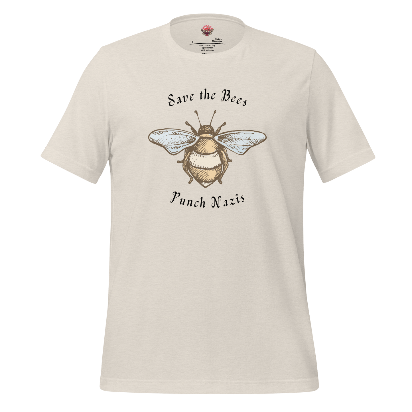 Bees: yay Nazis: boo - Unisex Cotton Tee - activism - political - shirt - Numbskullz
