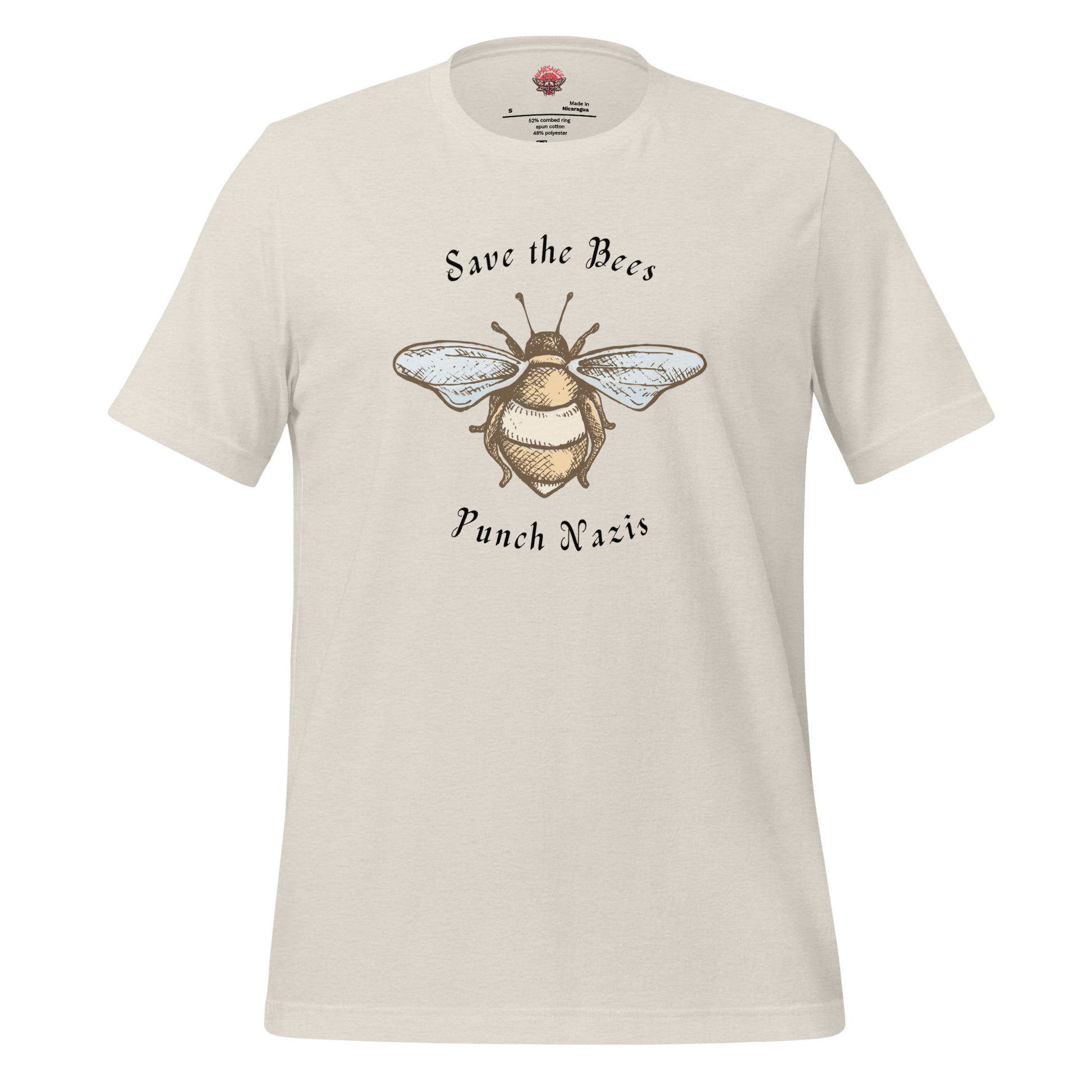 Bees: yay Nazis: boo - Unisex Cotton Tee - activism - political - shirt - Numbskullz