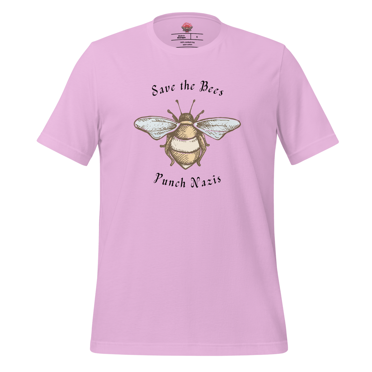 Bees: yay Nazis: boo - Unisex Cotton Tee - activism - political - shirt - Numbskullz