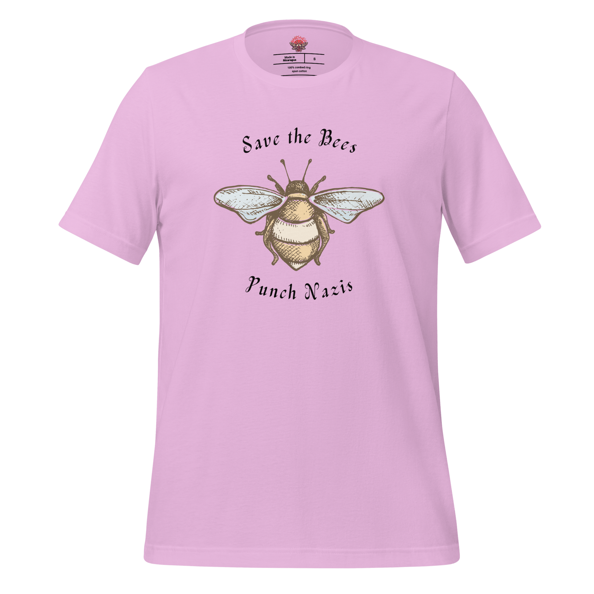 Bees: yay Nazis: boo - Unisex Cotton Tee - activism - political - shirt - Numbskullz