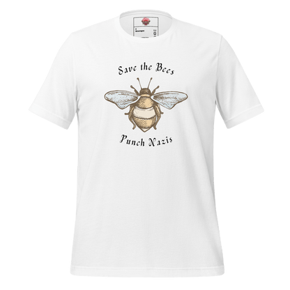 Bees: yay Nazis: boo - Unisex Cotton Tee - activism - political - shirt - Numbskullz