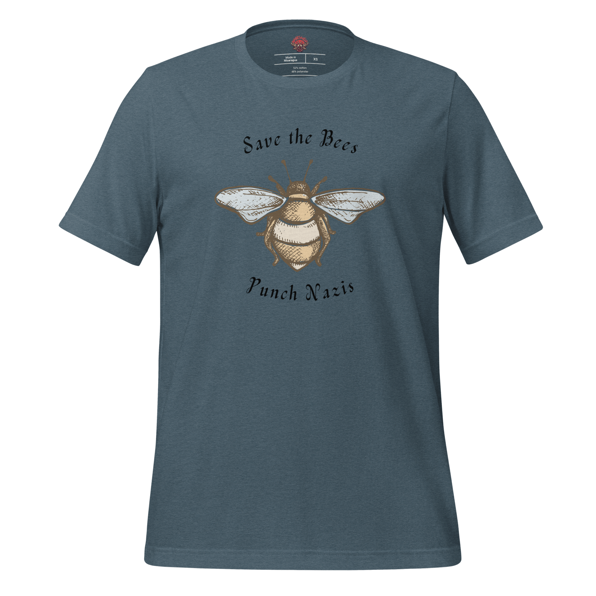 Bees: yay Nazis: boo - Unisex Cotton Tee - activism - political - shirt - Numbskullz