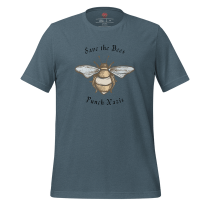 Bees: yay Nazis: boo - Unisex Cotton Tee - activism - political - shirt - Numbskullz