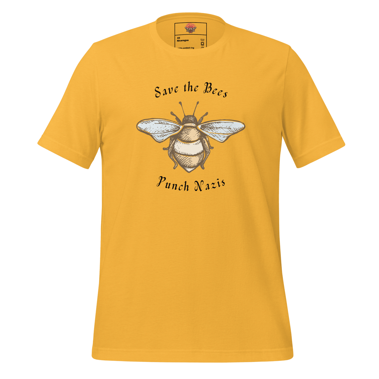 Bees: yay Nazis: boo - Unisex Cotton Tee - activism - political - shirt - Numbskullz