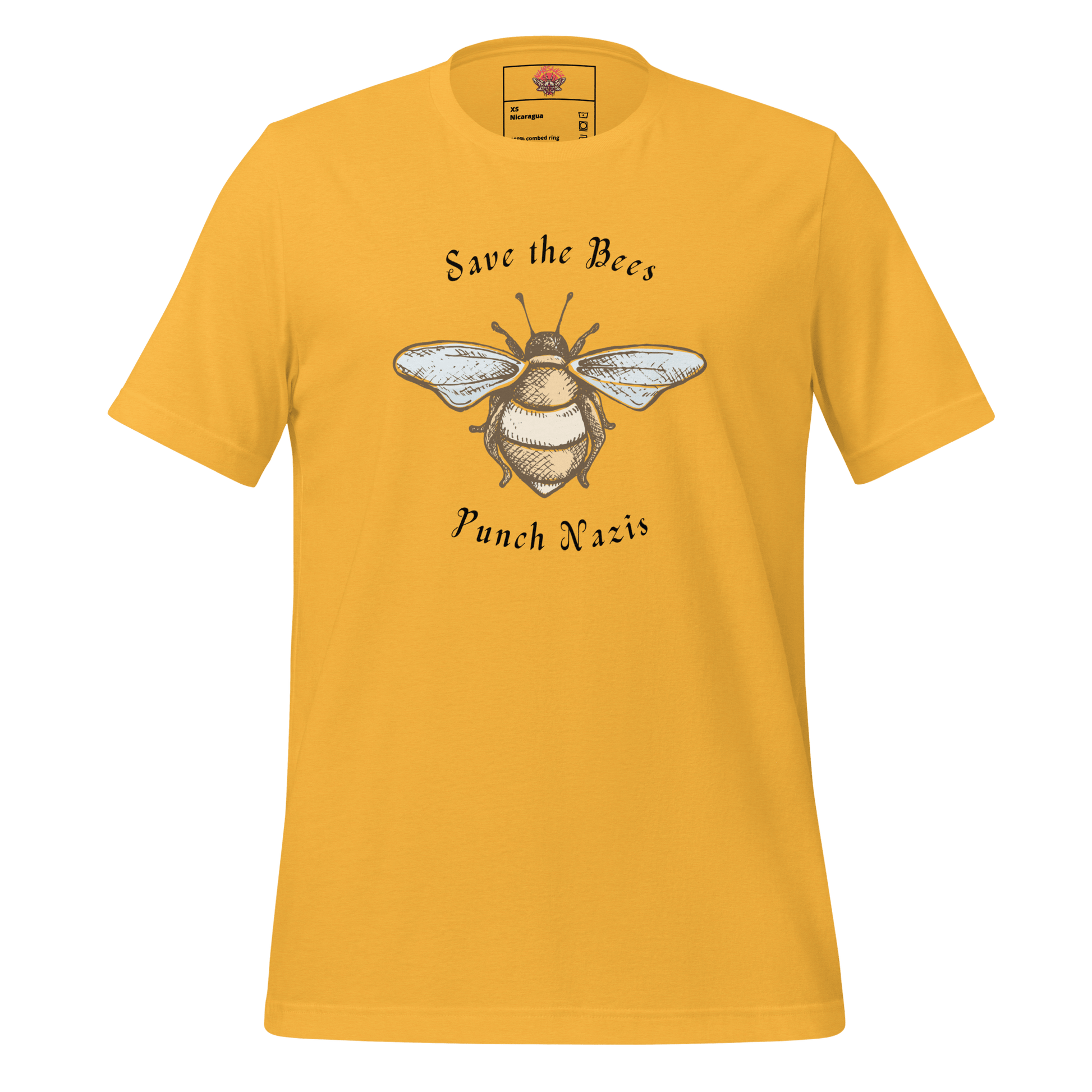 Bees: yay Nazis: boo - Unisex Cotton Tee - activism - political - shirt - Numbskullz