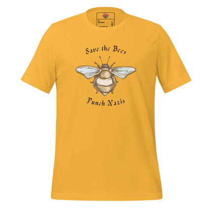 Bees: yay Nazis: boo - Unisex Cotton Tee - activism - political - shirt - Numbskullz