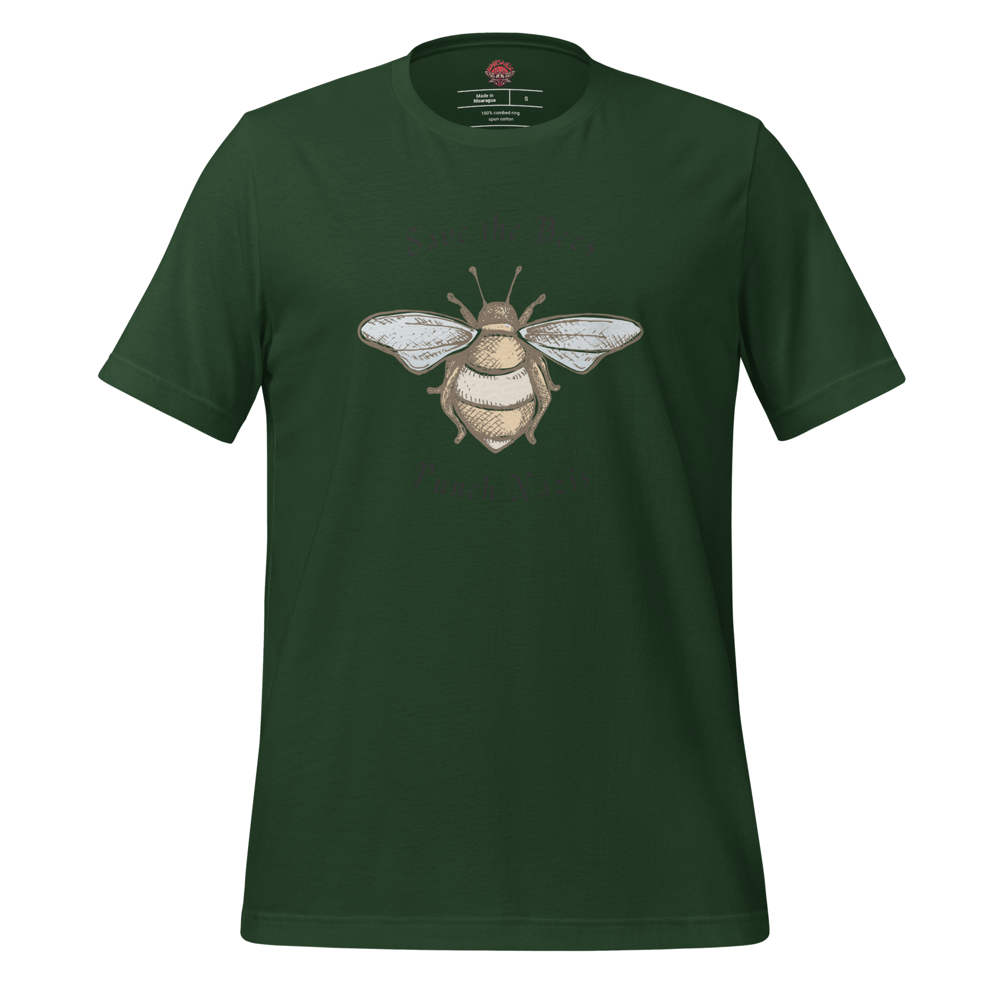 Bees: yay Nazis: boo - Unisex Cotton Tee - activism - political - shirt - Numbskullz