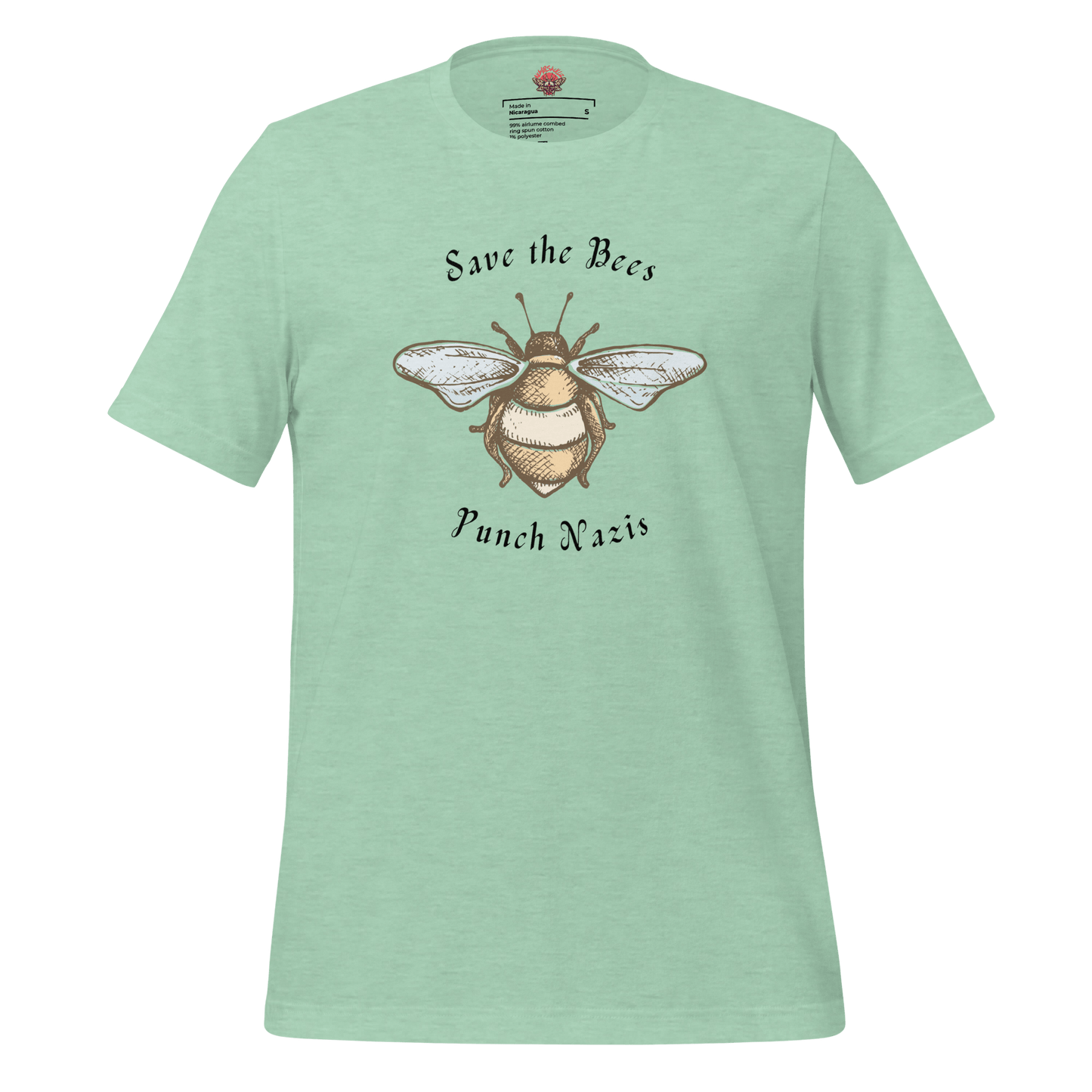 Bees: yay Nazis: boo - Unisex Cotton Tee - activism - political - shirt - Numbskullz