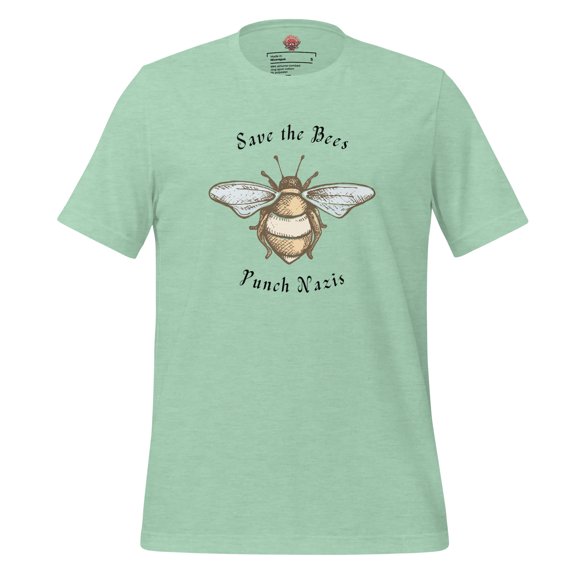 Bees: yay Nazis: boo - Unisex Cotton Tee - activism - political - shirt - Numbskullz