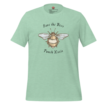 Bees: yay Nazis: boo - Unisex Cotton Tee - activism - political - shirt - Numbskullz