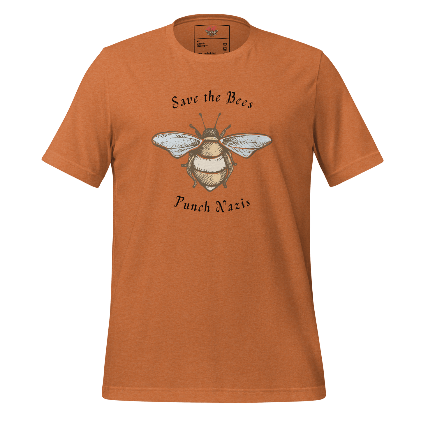 Bees: yay Nazis: boo - Unisex Cotton Tee - activism - political - shirt - Numbskullz