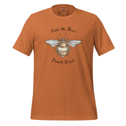 Bees: yay Nazis: boo - Unisex Cotton Tee - activism - political - shirt - Numbskullz