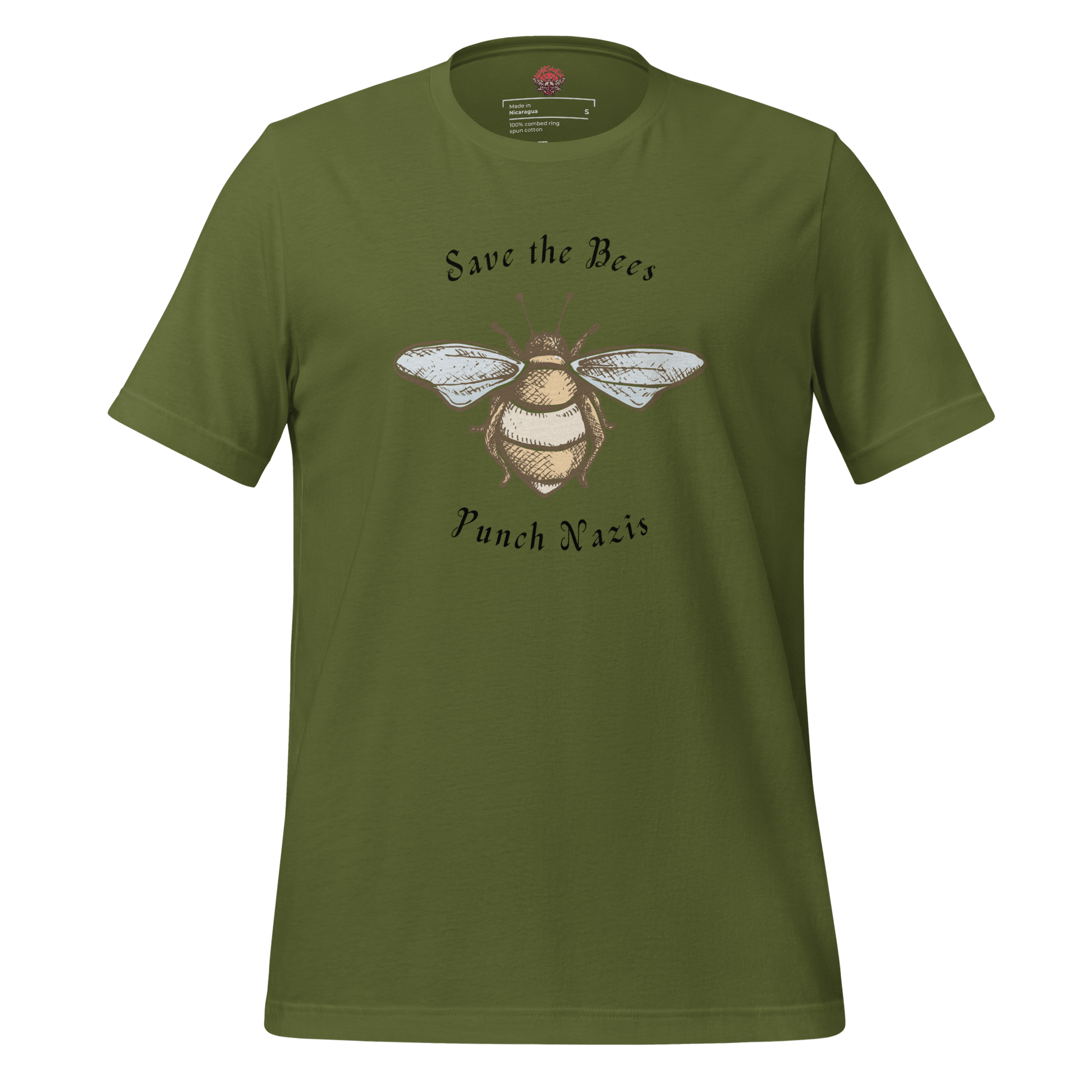 Bees: yay Nazis: boo - Unisex Cotton Tee - activism - political - shirt - Numbskullz