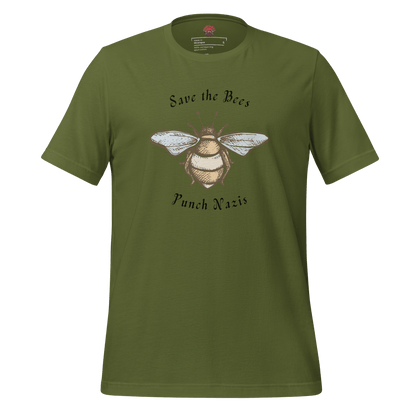 Bees: yay Nazis: boo - Unisex Cotton Tee - activism - political - shirt - Numbskullz