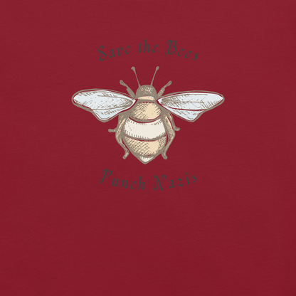 Bees: yay Nazis: boo - Unisex Cotton Tee - activism - political - shirt - Numbskullz