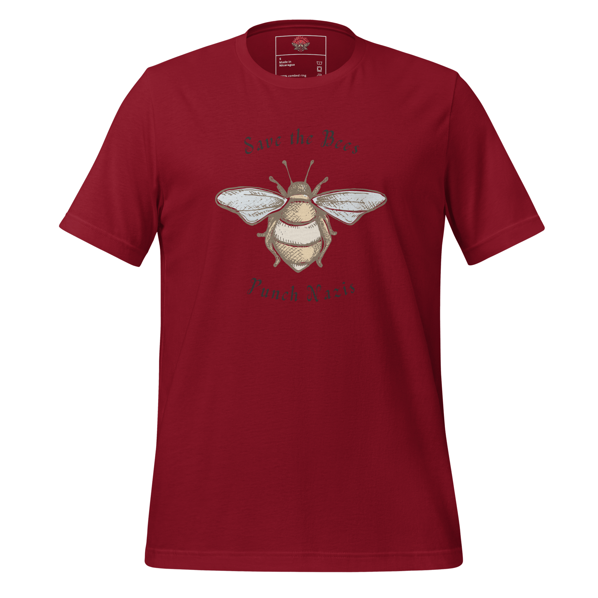 Bees: yay Nazis: boo - Unisex Cotton Tee - activism - political - shirt - Numbskullz