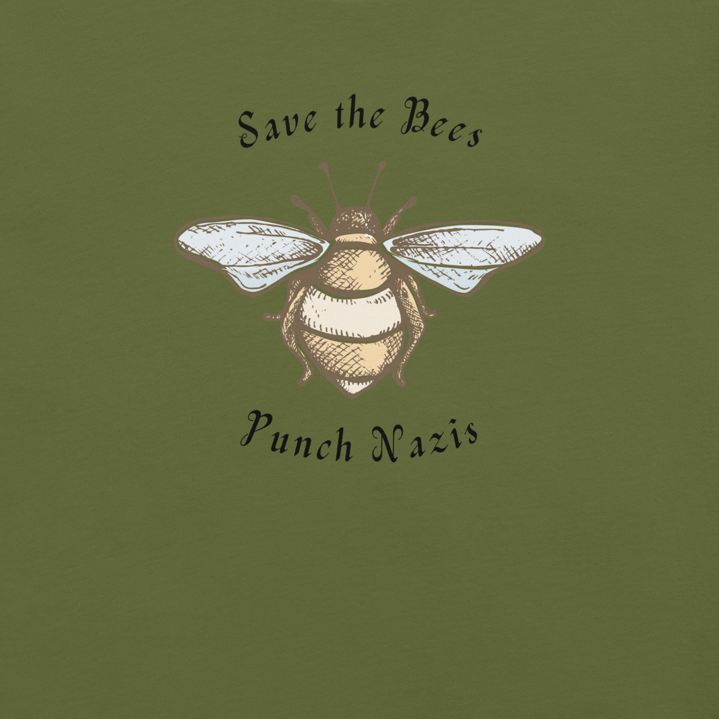Bees: yay Nazis: boo - Unisex Cotton Tee - activism - political - shirt - Numbskullz