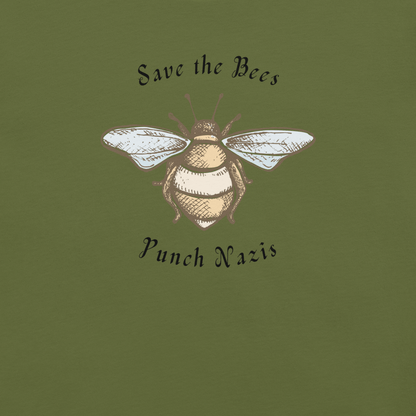 Bees: yay Nazis: boo - Unisex Cotton Tee - activism - political - shirt - Numbskullz